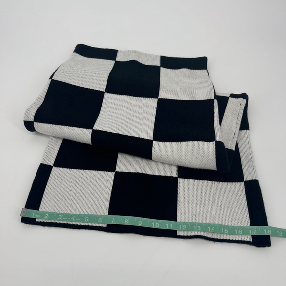 Lala Original To the Stars Black White Checkerboard Knit Midi Skirt S - Picture 4 of 8